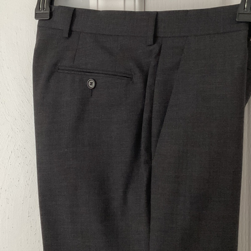 John Varvatos Dark Gray Lightweight Wool Trousers Size 32/32